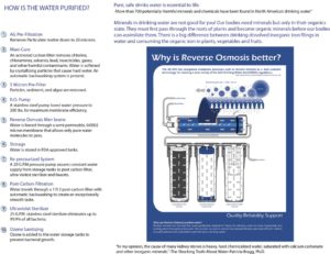 Water is purified using reverse osmosis.