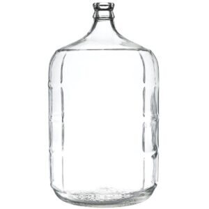 5 Gallon Italian glass carboy, clear glass, fits a standard top-load water cooler